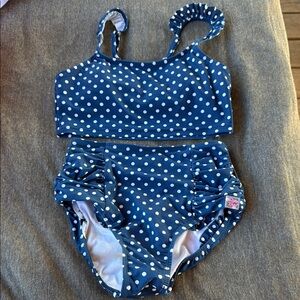Ruffle Butts Blue and White Polka Dot Bikini